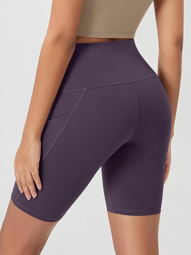 ODODOS Women's Tummy Control Biker Shorts 2.0 with Pockets High Waist Athletic Workout Yoga Shorts-3.5''/ 5"/ 8" / 10" Inseam