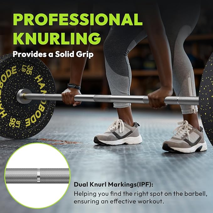 Olympic Barbell, 45lb/35lb 2-inch Weight Bar for Bench Press, 7ft/6.5ft Olympic Bar, 1000 lb/1500 lb High-Capacity, Hard Chrome, Knurled Grip, Strength Training Deadlift Weightlifting Squat