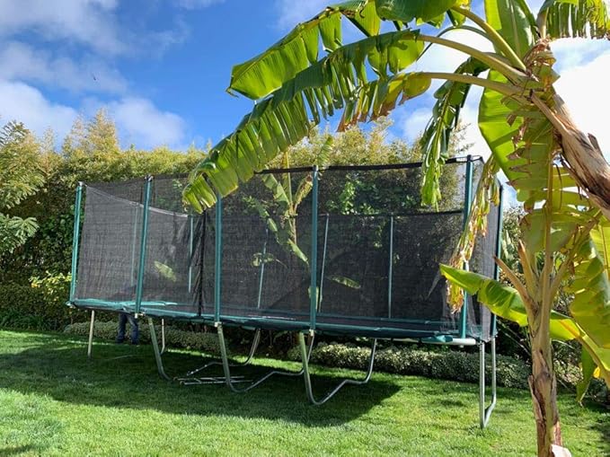 Happy Trampoline Pro Rectangle Trampoline - Heavy Duty 750lbs Jumping Capacity With Net Enclosure - Large Commercial Grade Rectangular Outdoor for Backyard Gymnastics