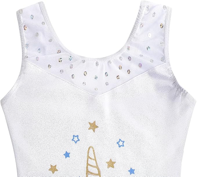 Leotards for Girls Gymnastics Toddler Dance Biketards Mermaid Unicorn Athletic Dance Wear Shiny Rainbow Blue Hotpink
