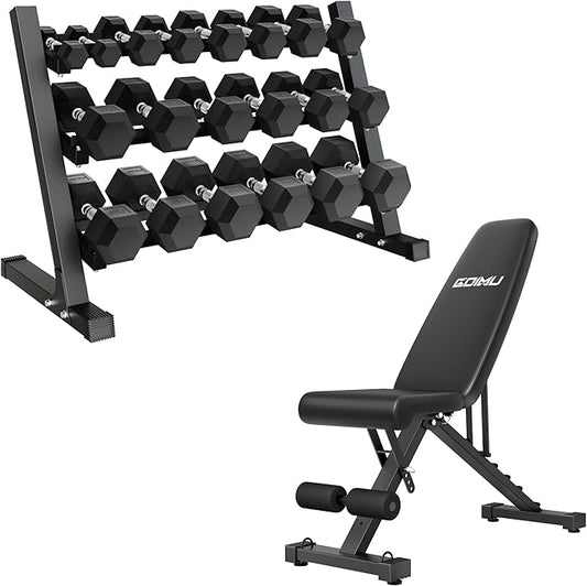 Dumbbell Sets with Rack, Rubber Hex Dumbbells, 160/220/280/360/450/550LBS, Hand Weights with Chrome Handle for Strength Training