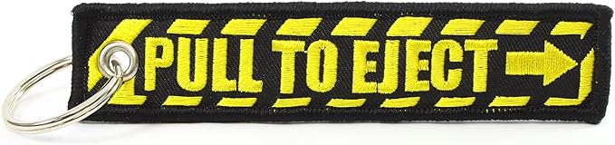 Rotary13B1 PULL TO EJECT Key Chain - Black/Yellow