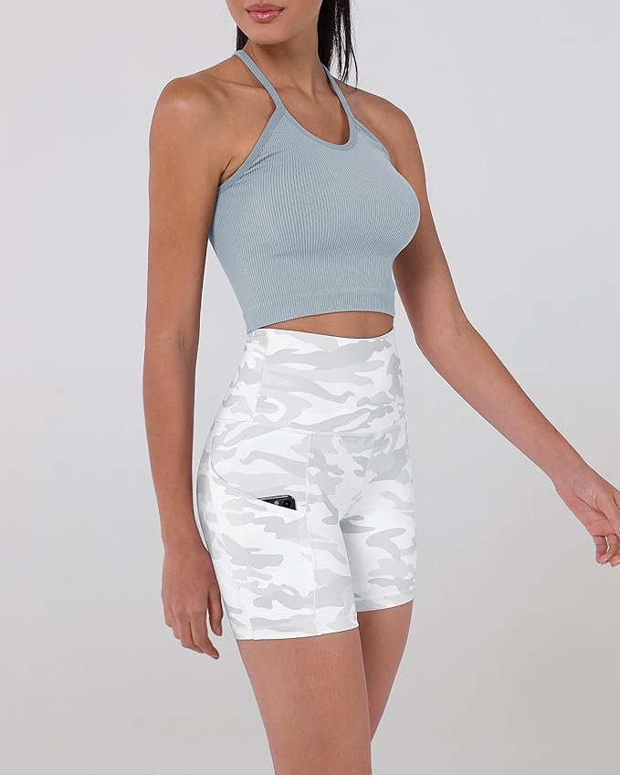 ODODOS Women's Tummy Control Biker Shorts 2.0 with Pockets High Waist Athletic Workout Yoga Shorts-3.5''/ 5"/ 8" / 10" Inseam