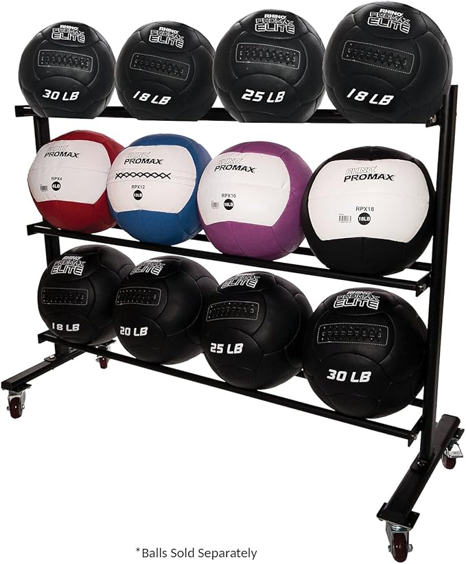 Champion Sports Rhino Slam Ball, 4-30 lb. Non-Slip Grip, Weightlifting, Crossfit, Home Gym, Fitness, 14" Diameter Balls, Optional Storage Rack/Tree Sold Separately