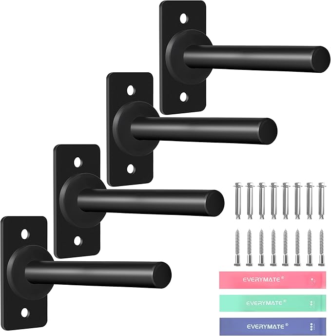 EVERYMATE Weight Plate Rack, Wall Mount Weight Plate Holder for Bumper Plates, Max Weight Capacity 330 lb, Home Gym Organizer