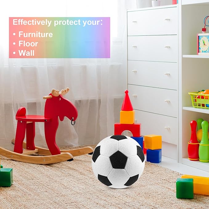 Libima 2 Pcs Soft Indoor Soccer Ball with Pump Felt Official Size 4 Soccer Ball Operation Christmas Sport Fun Gifts for Silent Dribble Training Home Outdoor Yard