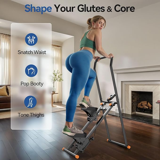 Niceday Stepper Machine, Stair Climber for Home with Extended 18IN Stride Length, Vertical Climber with Handlebar & Pedals, Foldable Climber Workout Machine, 300LBS Loading Capacity