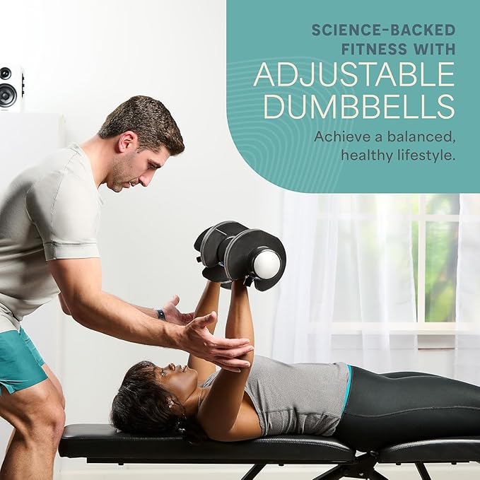 Lifepro Adjustable Dumbbells Set - 5in1-15lb 25lb 43lb 55lb weights Set & Single with Rack - Quick Adjust, Secure Grip - Compact Hand Weights for Men Women Home Gym