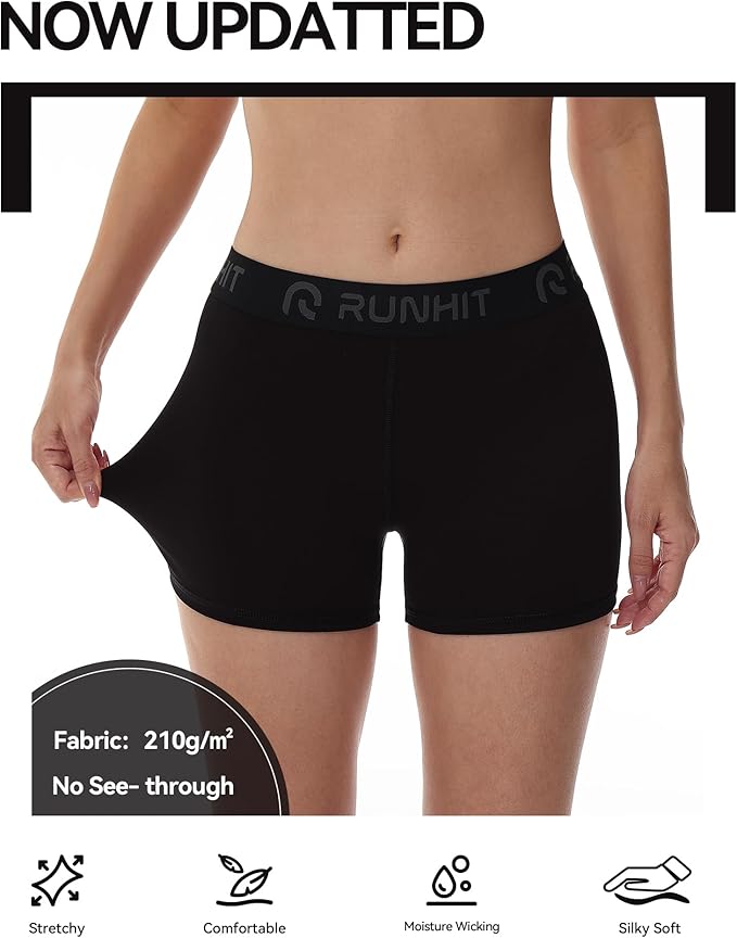 Runhit 3" Volleyball Shorts Womens 3 Pack Compression Shorts for Women Spandex Shorts Women Workout Athletic Yoga Gym