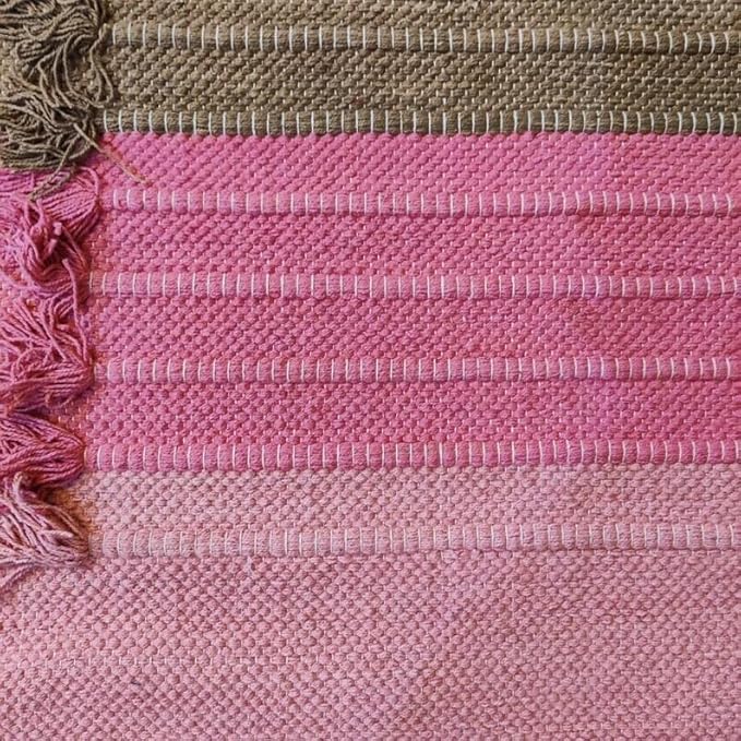 Indian Handmade100 % Organic Anti Skid Multi Colour Cotton Yoga Mat - Eco-Friendly Hand-Woven Rug - Non-Slip & Thick (24”x72”x5mm) for Hot yoga & Everyday Fitness at Home - Comfortable & Foldable Extra-Long Mat