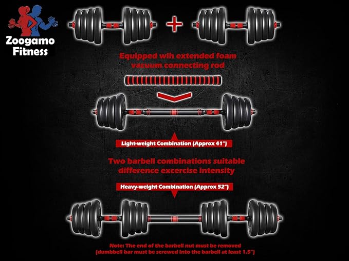 2021 Adjustable Dumbbells Set Weight to 88Lbs / 110Lbs, Free Weight with Connecting Rod Used As Barbell, Ab Roller for Home Gym Work Out Training Fitness Equipment All-Purpose
