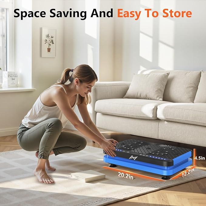 AXV Vibration Plate Fitness Platform Exercise Machine Vibrating Shaking Full Body Shaker Workout Vibrate Stand Shake Board Sport Gym for Weight Loss Fat Burner for Women Men