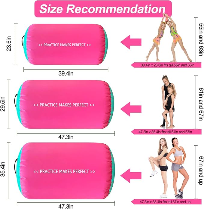 VOFiTNY Gymnastics Tumbling Equipment Air Barrel Inflatable Octagon Tumbler Roller Back-bend Trainer Cheerleading Without Pump