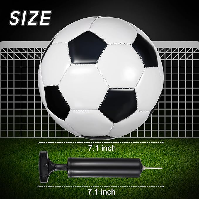 Deekin 6 Pcs Soccer Ball Bulk with Pump Teamwork Outdoor Sport Game Training Soccer Ball Bulk for School Sport Teen Adult Child