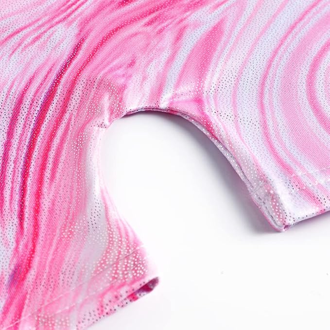 Leotards for Girls Gymnastics Toddler Dance Biketards Mermaid Unicorn Athletic Dance Wear Shiny Rainbow Blue Hotpink