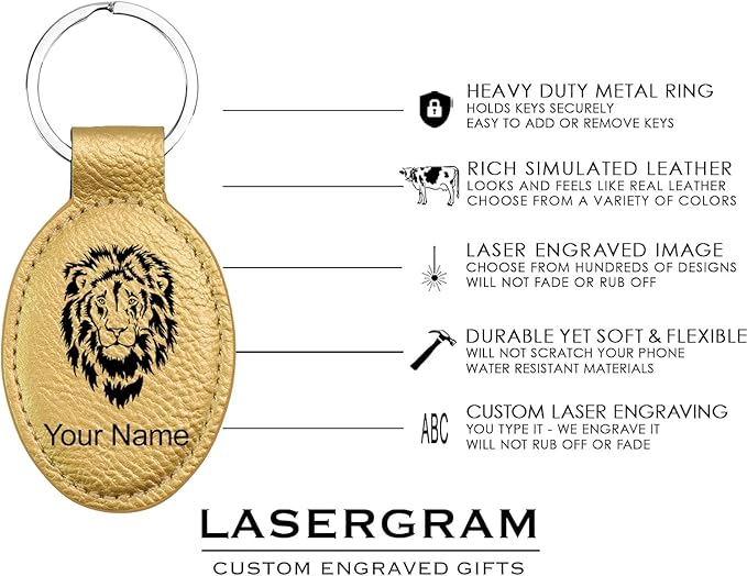 LaserGram Oval Keychain, Baseball Ball, Personalized Engraving Included (Gold)