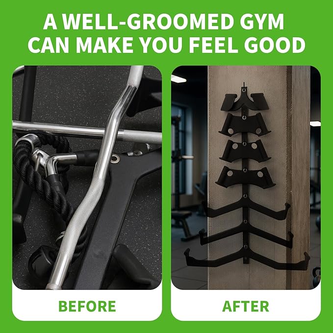 LAT Pulldown Storage,LAT Bar Organizer,LAT Pulldown Attachments.Attachment Storage Rack for Mag Grip - Home Gym Fitness Heavy Duty A-Frame Stand and Gym Wall Storage.
