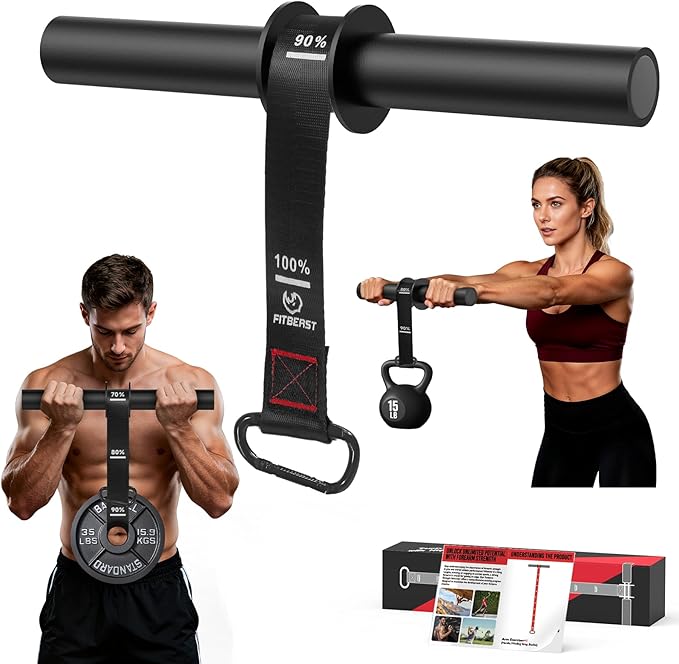 FitBeast Wrist Roller Forearm Trainer, Adjustable Strap Forearm Blaster for Grip Strength & Wrist Workouts