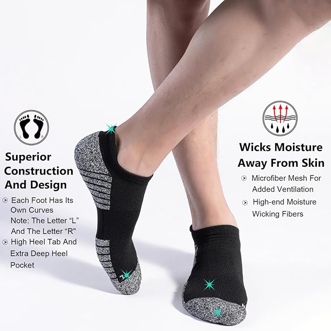 No Show Sports Compression Socks for Men and Women Circulation 4/8 Pack