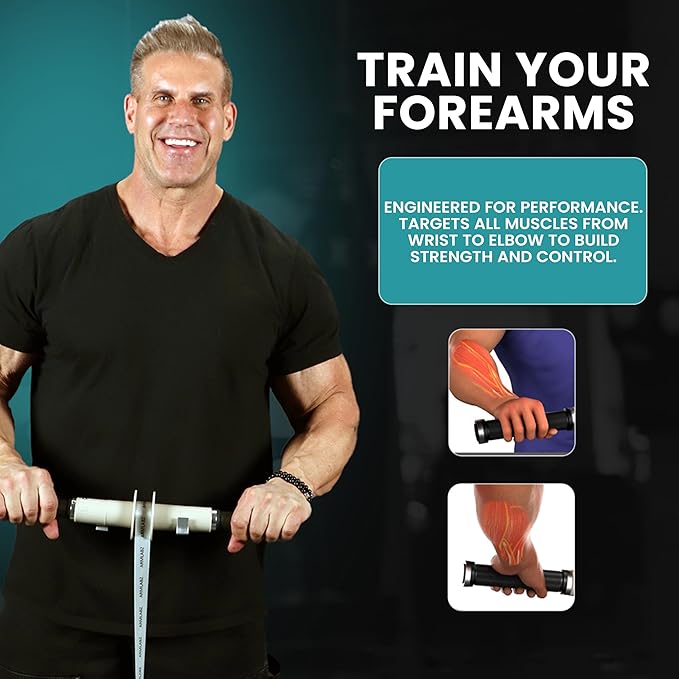 ArmLabz Forearm Roller 2.0 Wrist Roller and Forearm Strengthener, Grip Strength Trainer and Hand Exerciser, Quick Reset, One Arm Use, Wrist and Elbow Health, Forearm Workout Equipment