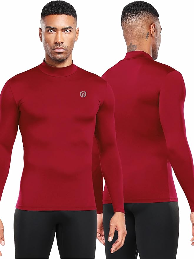 NELEUS 4 Pack Men's Workout Long Sleeve Shirts Compression Dry Fit Muscle Tops