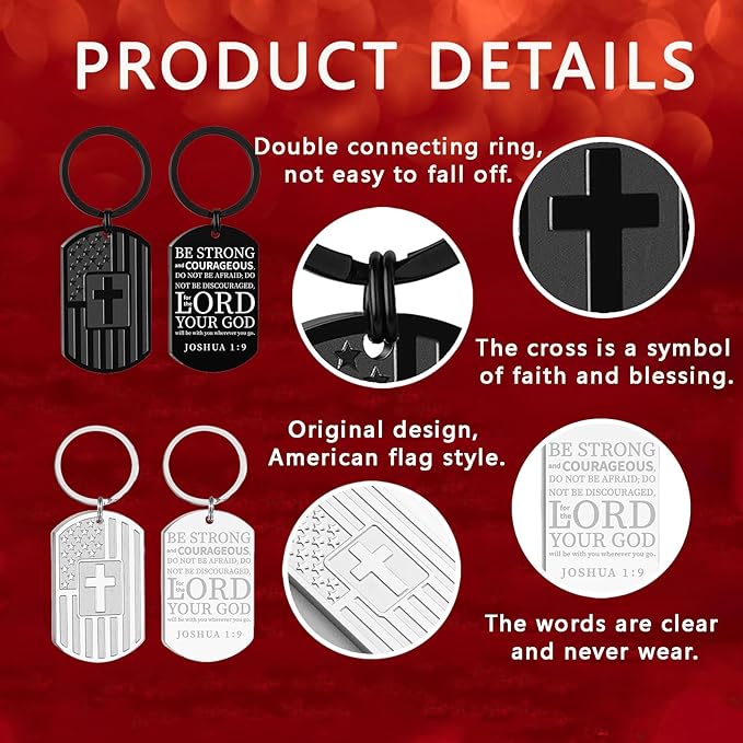 DuoDiner Stocking Stuffers Christmas Gift-Keychain Gifts for Men Religious Mens Gifts