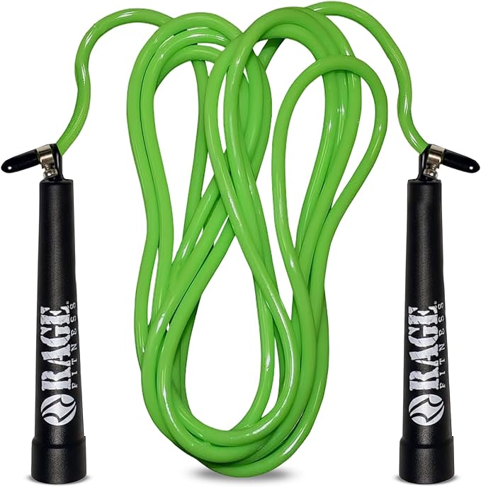 Rage Fitness R2 Jump Rope - Green PVC Training Rope with Speed Bearing Handles