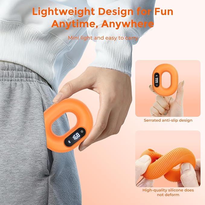 Smart Silicone Grip Strength Trainer, Forearm Strengthener with Data Monitoring, Supports Game Interactions and App Control, Hand Exercisers for Strength,Stress Relief and Rehabilitation