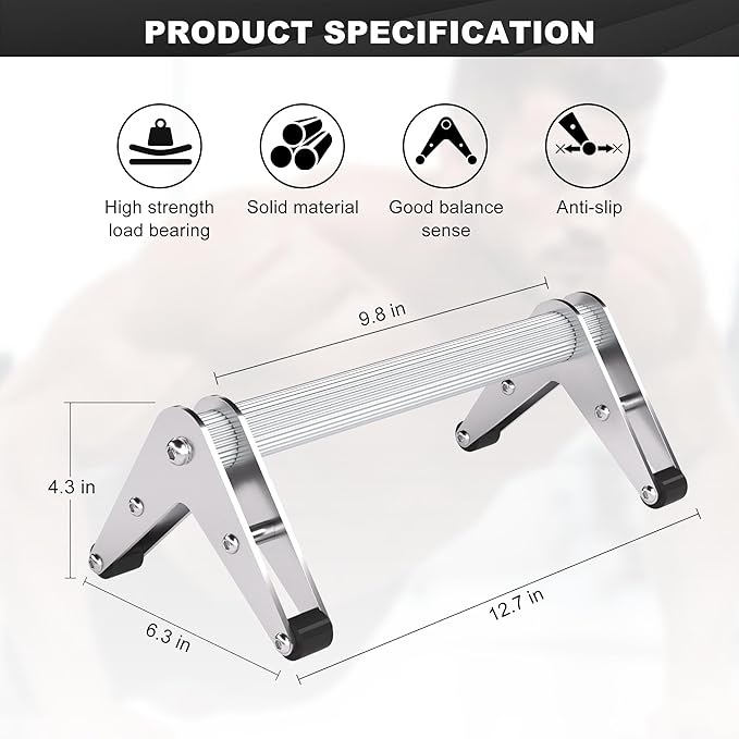 Push Up Bar - Heavy-Duty Stainless Steel Pushup Stands with Non-Slip Base, 660LB Capacity, Portable Home Gym Equipment for Strength Training & Floor Workout