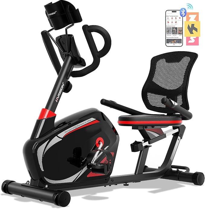 HARISON Pro Recumbent Exercise Bike 400 lbs Capacity, Semi-Commerical Magnetic Recumbent bike for Adult and Seniors, Recumbent Stationary bike for Home with Smart Bluetooth App, 2 in 1 LCD Monitor and Tablet Holder