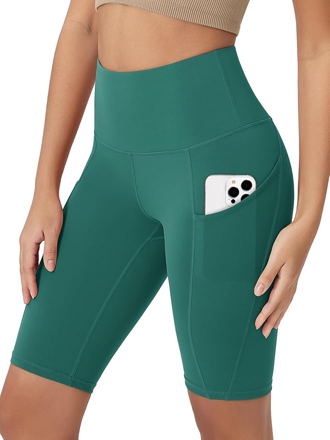 ODODOS Women's Tummy Control Biker Shorts 2.0 with Pockets High Waist Athletic Workout Yoga Shorts-3.5''/ 5"/ 8" / 10" Inseam