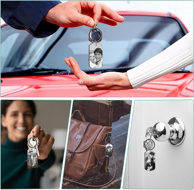 Customized Double Sided Keychain - Personalized Engraved Text/Number/Name Keychain, Custom Key chain Gift for Boyfriend