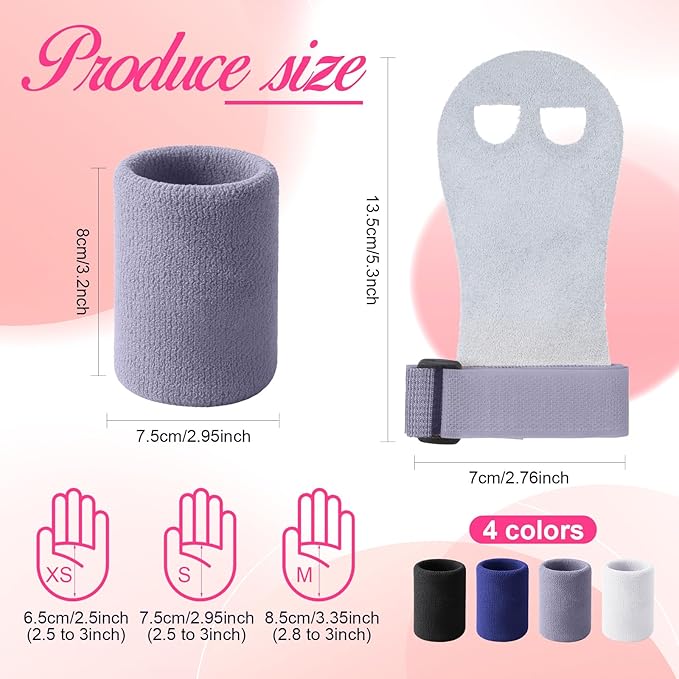 Soulchen 8 Pcs Gymnastics Grips Wristbands Gloves Gymnastic Hand Grips Gymnastic Bar Palm Protection Equipment Sports Accessories for Workout and Exercise