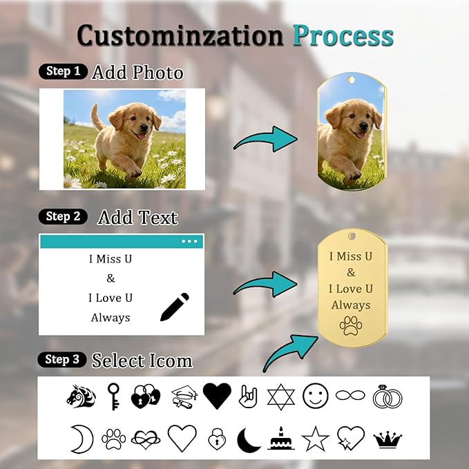 QYH Custom Keychain with Picture - Personalized Key Chain Laser Engraved Photo Text Gold Keychains Customized Gifts for Men