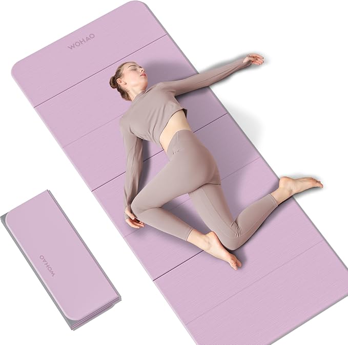 7-Fold Yoga Mat 70"x24" - 1/2 Inch Thick Folding Exercise Mat, Compact Non-Slip TPE Mat for Travel, Storage, Yoga & Home Gym, Lightweight & Portable