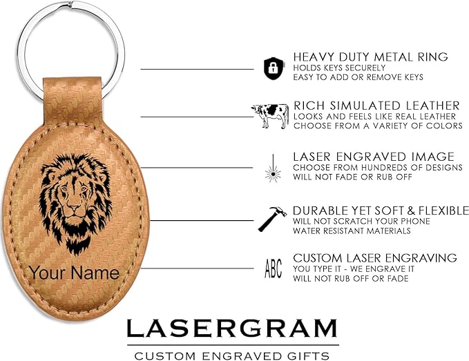 LaserGram Oval Keychain, Baseball Ball, Personalized Engraving Included (Carbon Fiber Bronze)