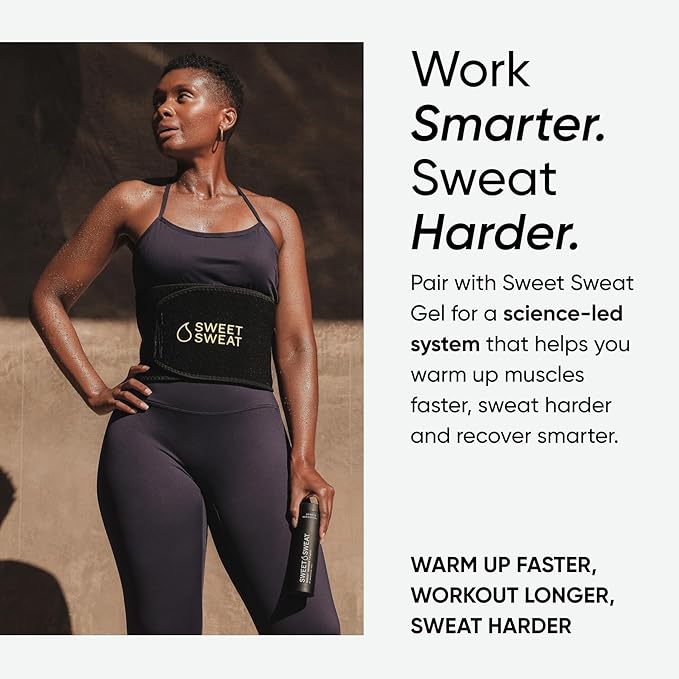 Sports Research Sweet Sweat Waist Trimmer (Core Series) - Premium Sweat Enhancing Fitness Band for Women & Men