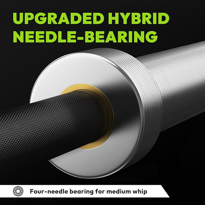 Olympic Barbell, 45lb/35lb 2-inch Weight Bar for Bench Press, 7ft/6.5ft Olympic Bar, 1000 lb/1500 lb High-Capacity, Hard Chrome, Knurled Grip, Strength Training Deadlift Weightlifting Squat