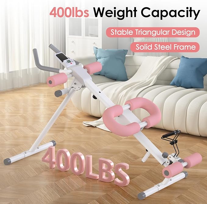 Adjustable Ab Trainer Machine for Home Gym Workout Equipment,5-in-1 Exercise Equipment: Rowing Machine, Leg Press Machine,Ab Glider Machine,Roman Chair,Resistance Band with Handles