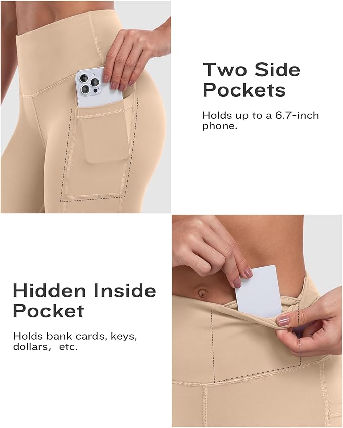 ATHVOTAR Biker Shorts Women with Pockets - 3"/5"/8" High Waisted Workout Spandex Tummy Control Gym Running Yoga Shorts