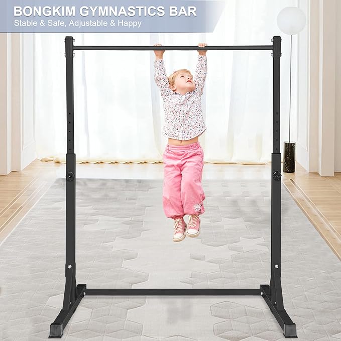Bongkim Gymnastics Bar for Kids,Adjustable Height Gymnastic Horizontal Bars,Folding Gymnastics Equipment Junior Training Bar for Home Using,Stable Kids Training bar for Children