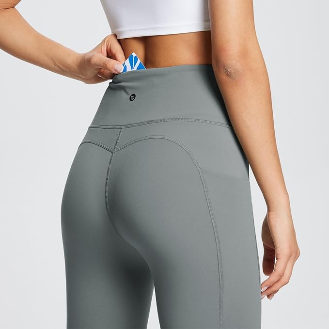 BALEAF Women's Leggings with Pockets Black Tummy Control Workout High Waisted Athletic 7/8 Ultra Soft Gym Yoga Ankle Pants