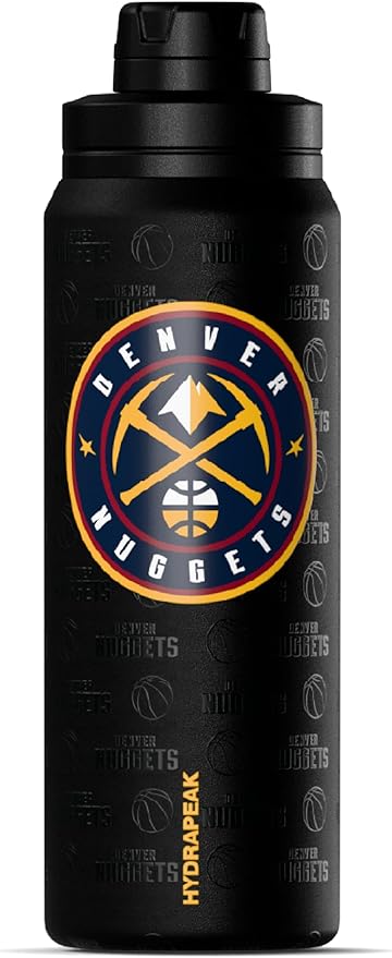 Hydrapeak x NBA Officially Licensed Denver Nuggets 26 oz Active Water Bottle with Chug Lid and Handle Reusable Stainless Steel Double Wall Insulated Sports Gift