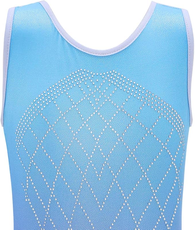 Leotards for Girls Gymnastics Toddler Dance Biketards Mermaid Unicorn Athletic Dance Wear Shiny Rainbow Blue Hotpink