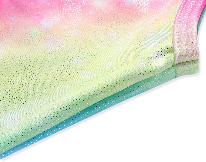 HOZIY Gymnastics Leotards for Girls with Shorts Toddlers Biketards Rainbow Unicorn Dinosaur Mermaid Leopard Flower Galaxy