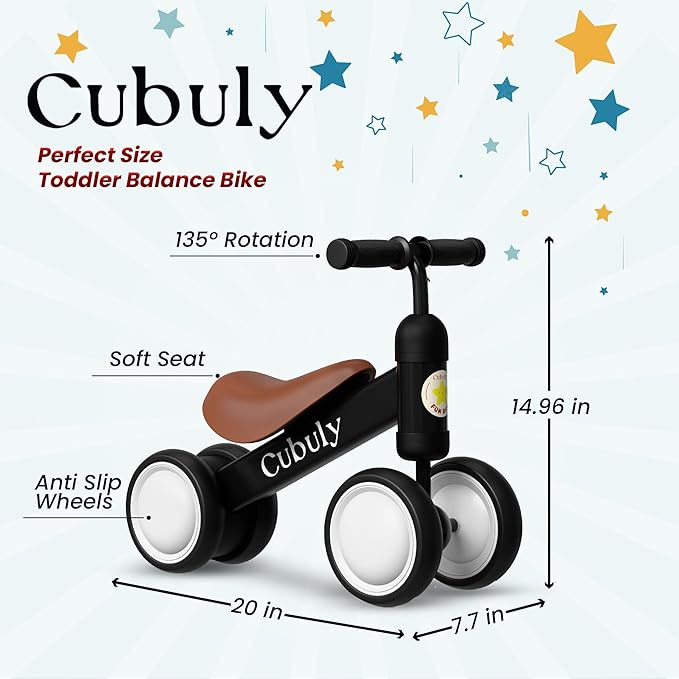 Baby Balance Bike for 1-3 Year – First Birthday Boy Girl Gifts 12-36 Month Mini Bike|Colorful Lighting Wheels|Ride on Toys |Toddler Balance Bike 1-3 Indoor/Outdoor Bike