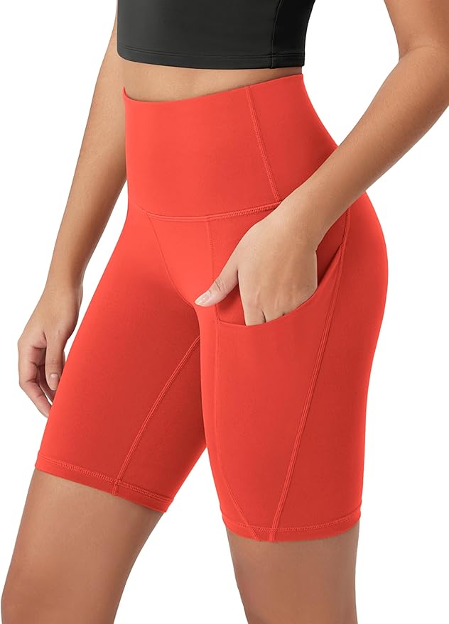 ODODOS Women's Tummy Control Biker Shorts 2.0 with Pockets High Waist Athletic Workout Yoga Shorts-3.5''/ 5"/ 8" / 10" Inseam