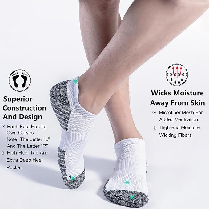 No Show Sports Compression Socks for Men and Women Circulation 4/8 Pack