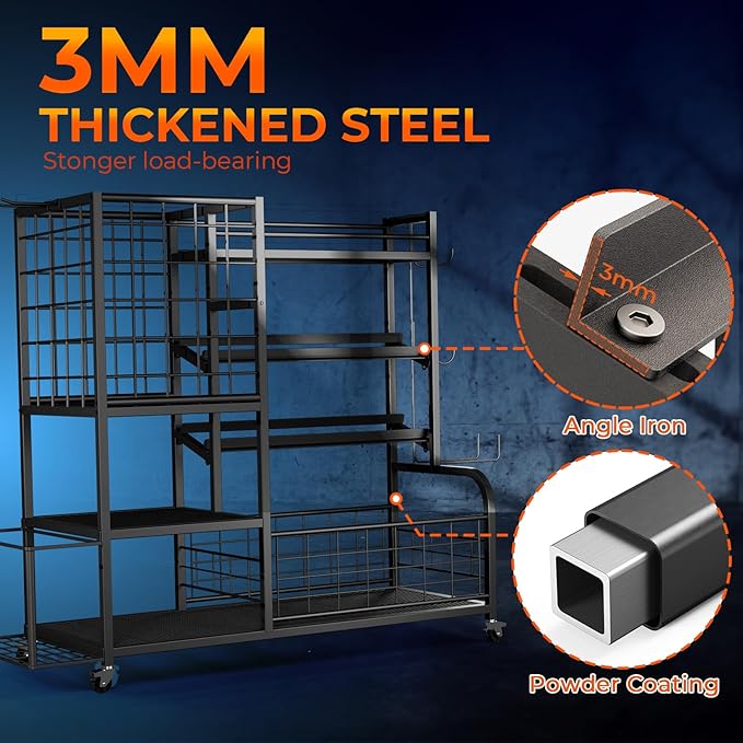 Dumbbell Rack Weight Stand, 4-Tier Adjustable Weight Rack for Dumbbells, Home Gym Storage Rack for Yoga Mat Foam Roller Kettlebells, All in One Equipment Workout Storage Organizer with Wheels & Hooks
