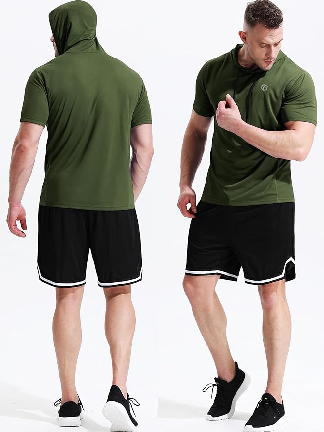 NELEUS Dry Fit Workout Athletic Muscle Tank Top Running Shirts with Hoods